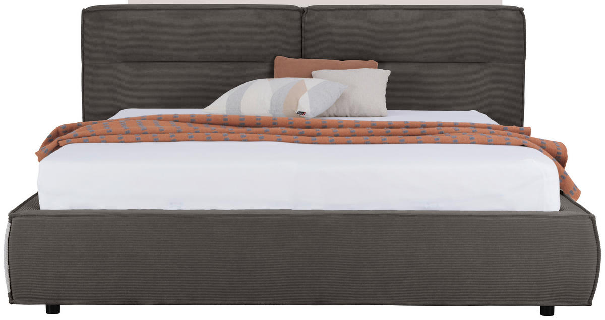 POLSTERBETT 180/200 cm  in Anthrazit  - Anthrazit/Schwarz, Design, Kunststoff/Textil (180/200cm) - Lomoco