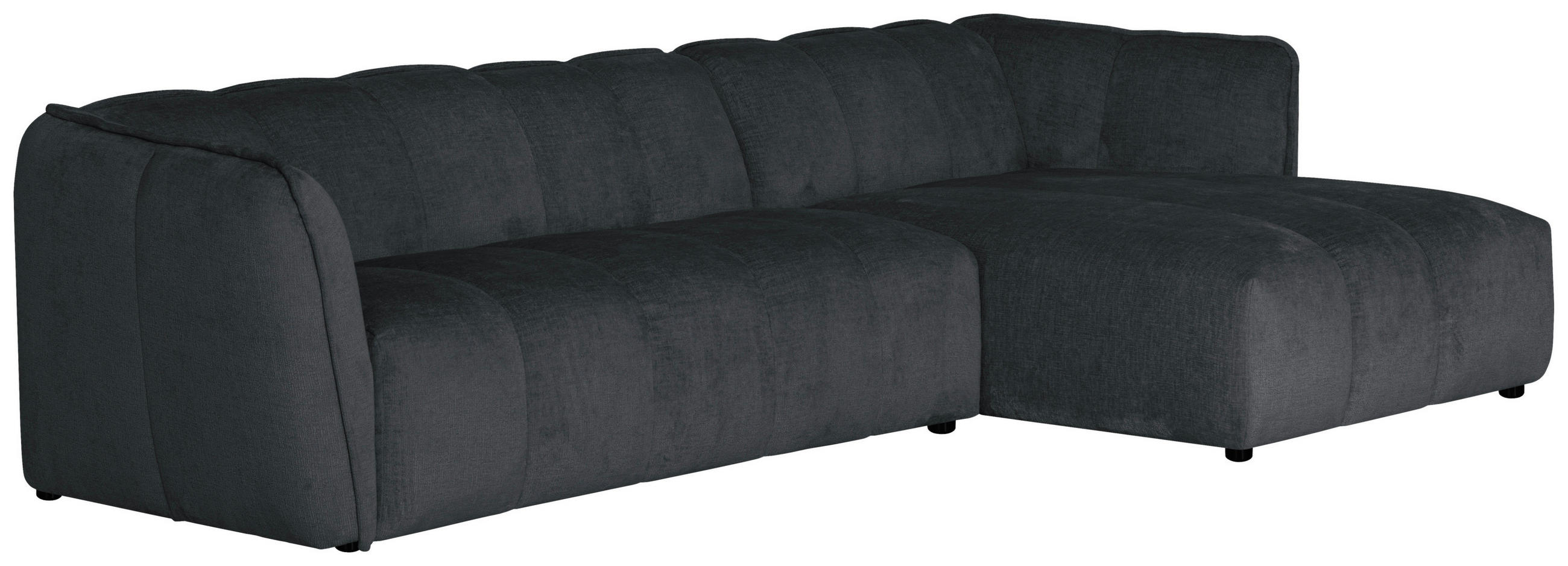 ECKSOFA  LIVOLI Grau Chenille  - Schwarz/Grau, Design, Textil (276/160cm) - MID.YOU