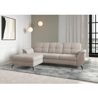 ECKSOFA in Flachgewebe Greige  - Greige/Schwarz, Modern, Textil/Metall (164/262cm) - Sit & More