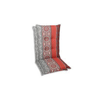 SESSELAUFLAGENSET in Grau, Rot, Hellgrau Ornament  - Rot/Hellgrau, Basics, Textil (50/7/120cm)