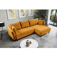 ECKSOFA in Chenille Currygelb  - Currygelb/Schwarz, KONVENTIONELL, Holz/Textil (290/160cm) - Carryhome