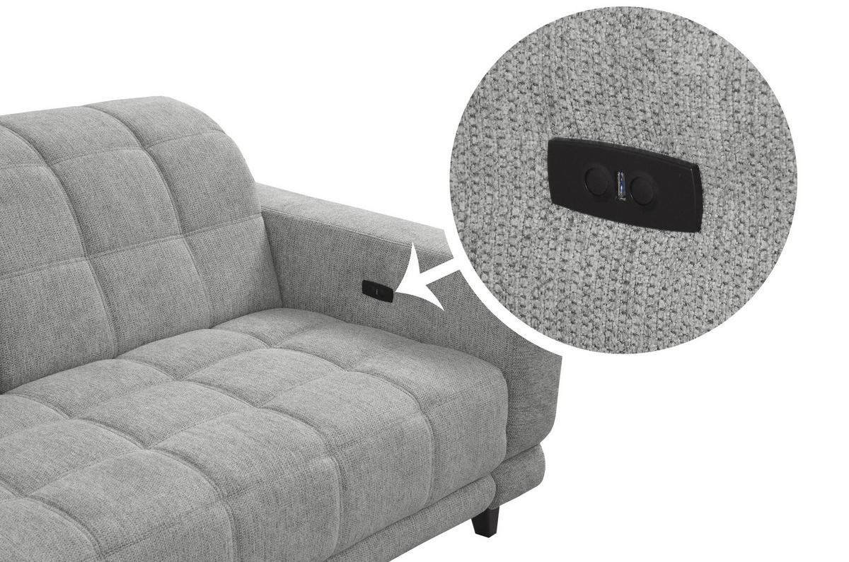 ECKSOFA Grau Webstoff  - Schwarz/Grau, Design, Holz/Textil (216/302cm) - Xora