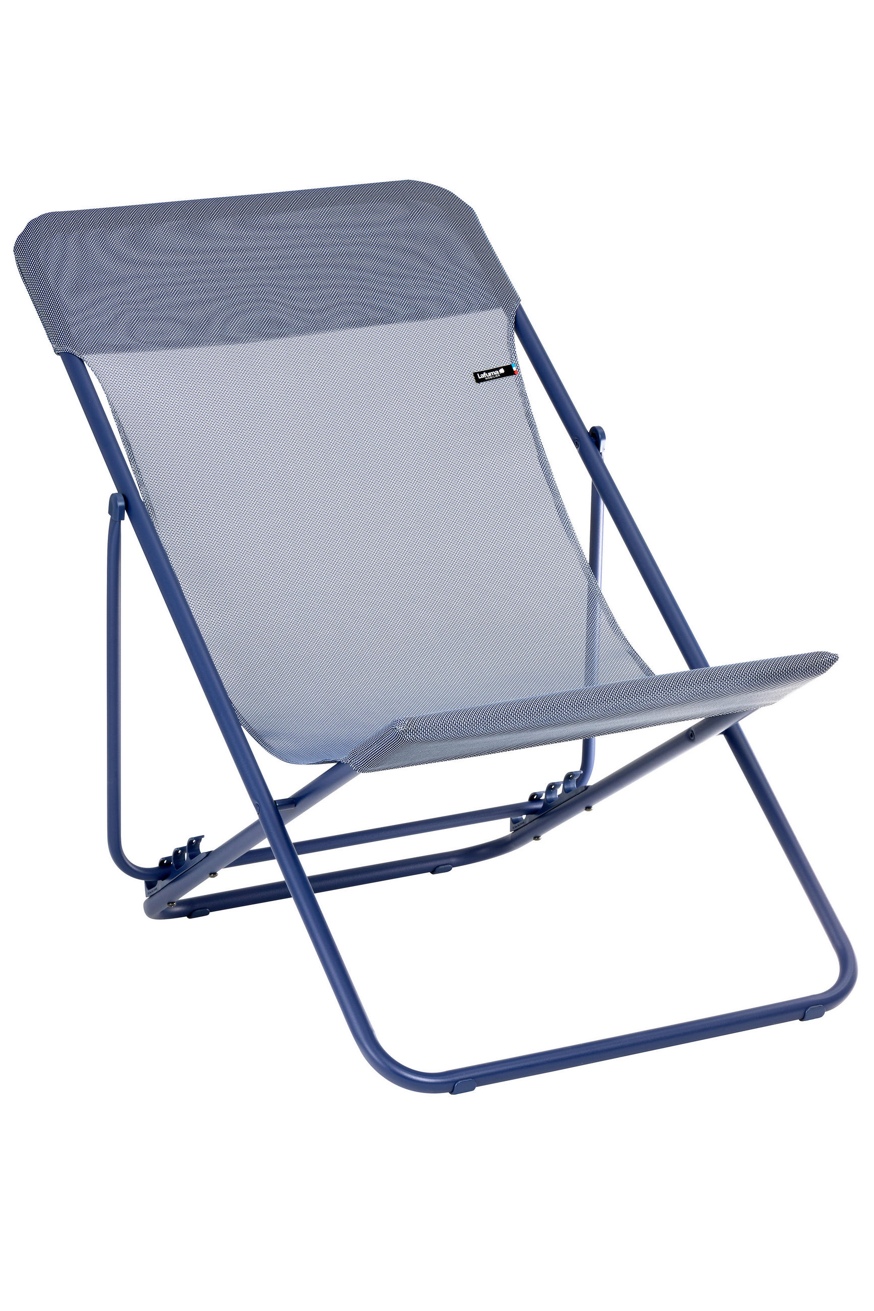 STRANDSTUHL Stahl Dunkelblau  - Dunkelblau, Basics, Textil/Metall (62/77-91/76-82cm) - Lafuma Mobilier