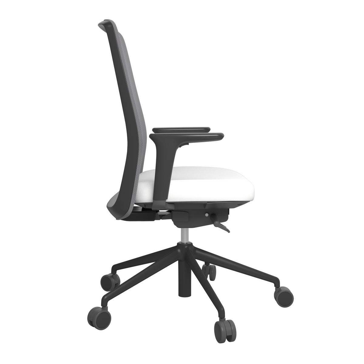DREHSTUHL Lederlook Grau, Schwarz, Weiß  - Schwarz/Weiß, MODERN, Kunststoff/Textil (70/103-115/70cm)