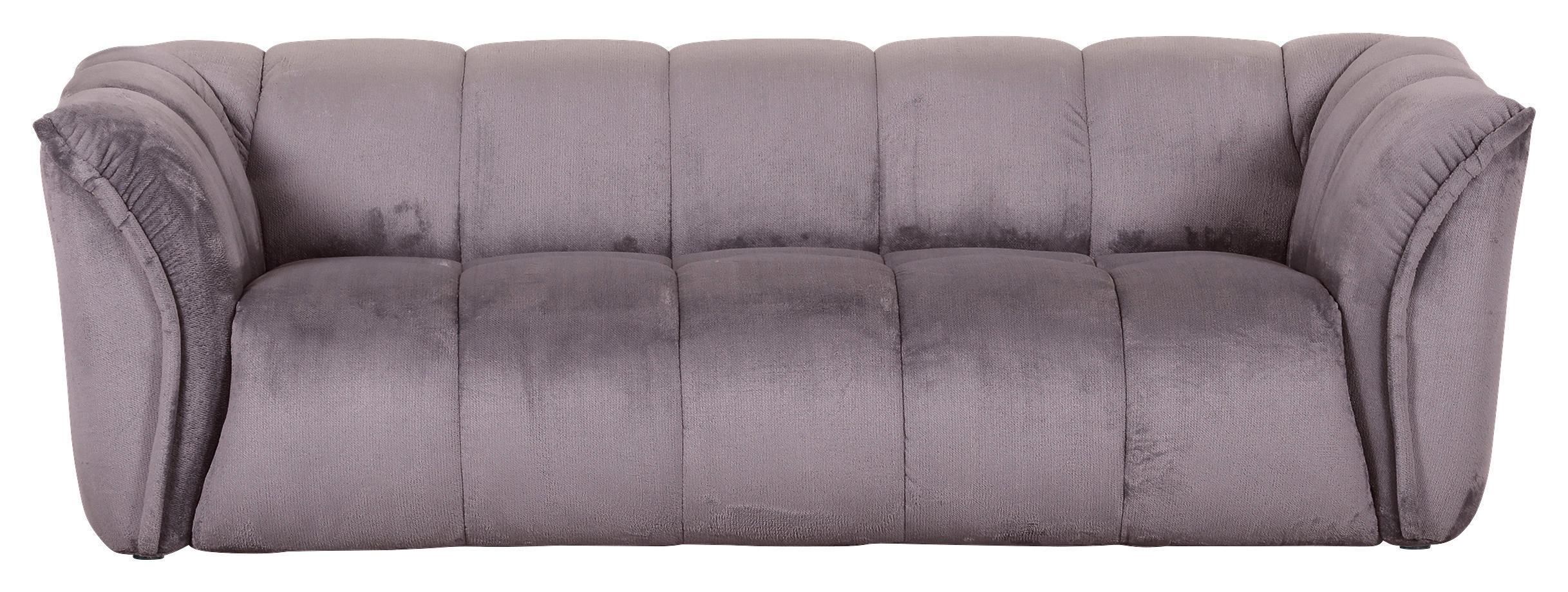 BIG SOFFA i plysch grå  - svart/grå, Klassisk, textil/plast (220/67/106cm) - MID.YOU