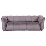 BIGSOFA Plüsch Grau  - Schwarz/Grau, KONVENTIONELL, Kunststoff/Textil (220/67/106cm) - Carryhome