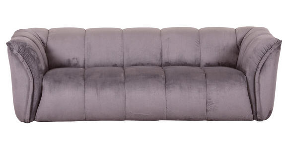 BIGSOFA Plüsch Grau  - Schwarz/Grau, KONVENTIONELL, Kunststoff/Textil (220/67/106cm) - Carryhome