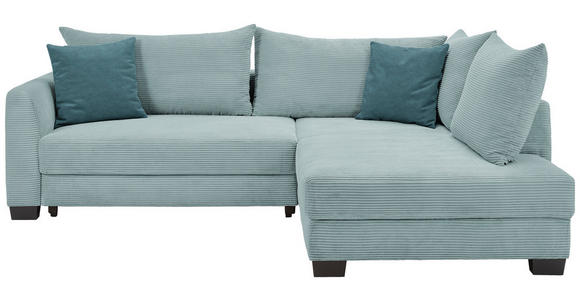 ECKSOFA  in Cord Blaugrau  - Blaugrau/Petrol, KONVENTIONELL, Holz/Textil (267/181cm) - Carryhome