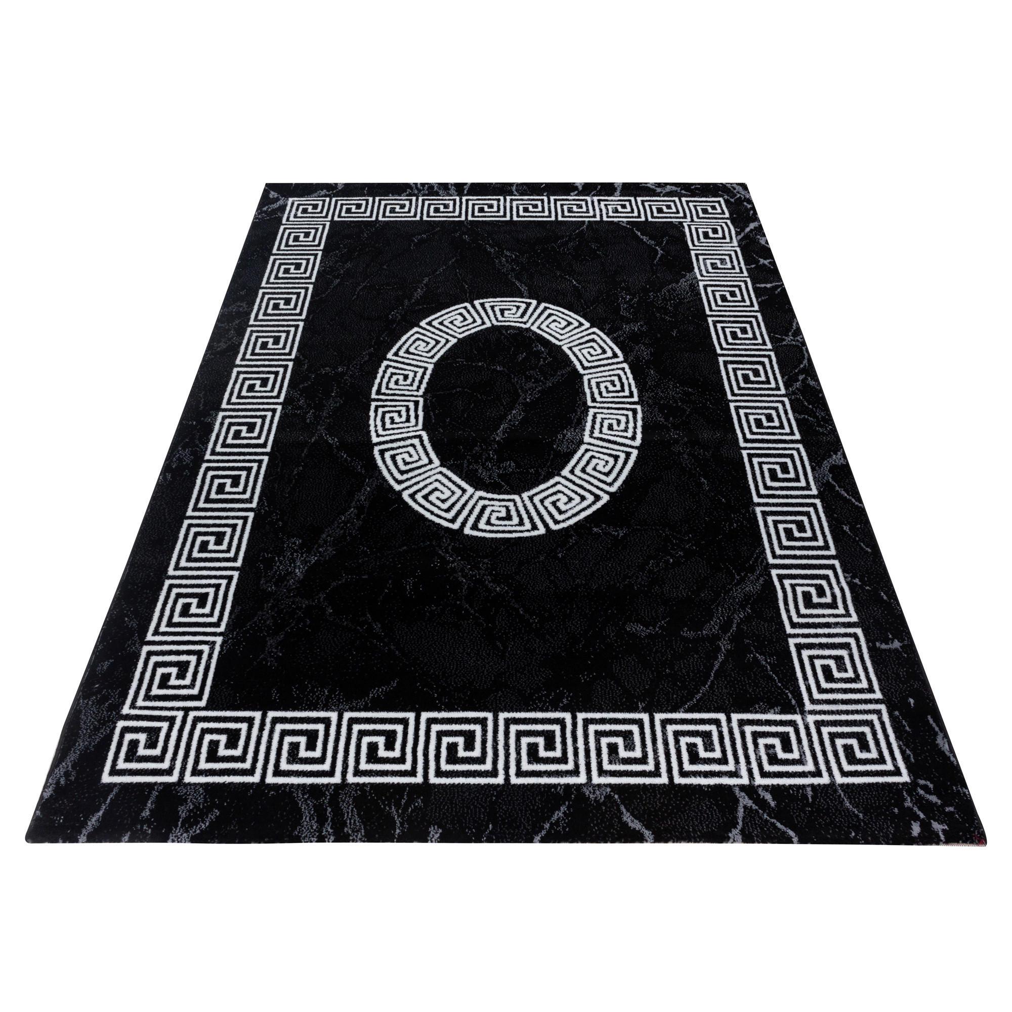 WEBTEPPICH Wohnzimmer 80/150 cm Plus Black Schwarz, Weiß rechteckig  - Schwarz/Weiß, Design, Textil (80/150cm) - Ayyildiz 