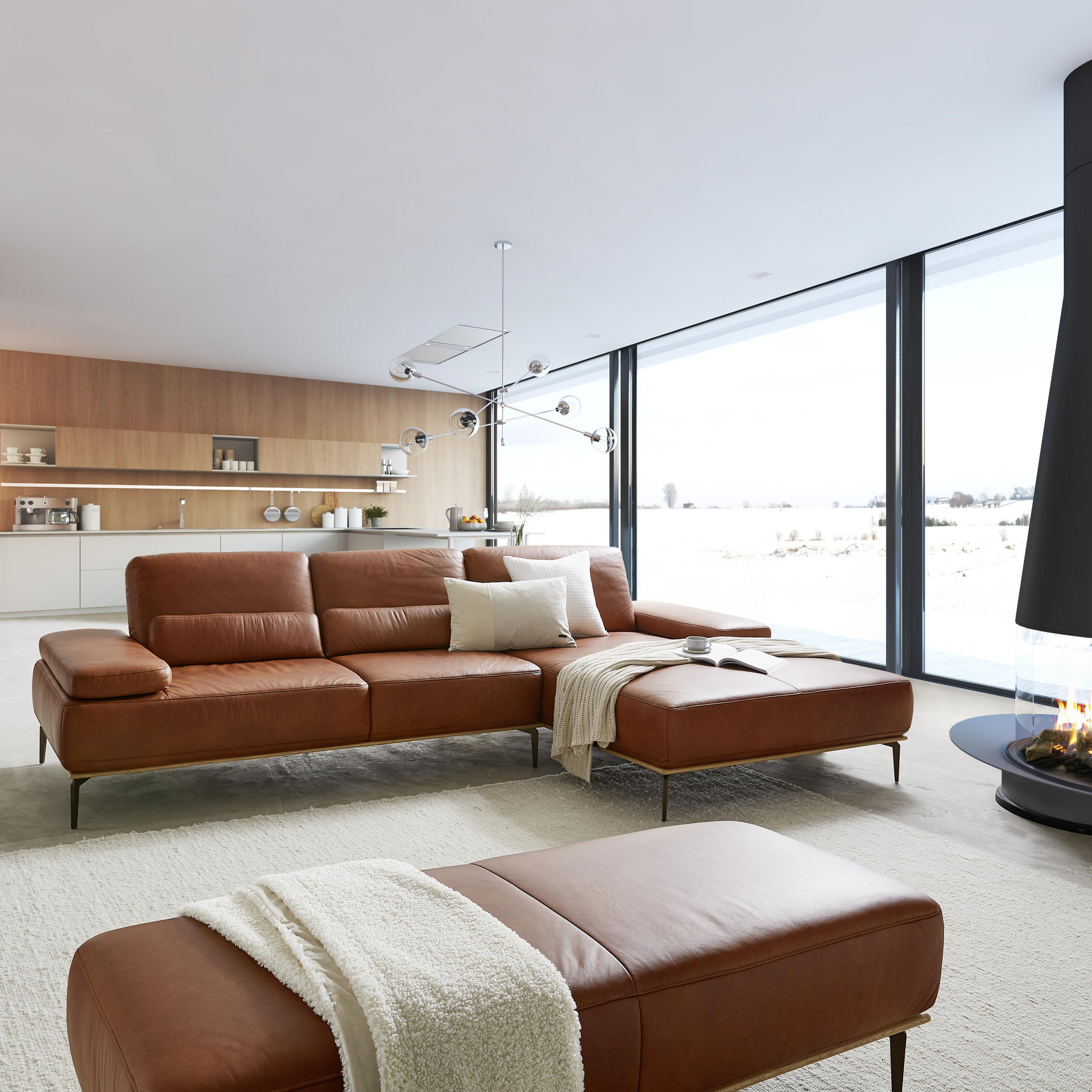 ECKSOFA Rot Mikrofaser - Beige/Rot, Design, Textil/Metall (298/178cm) - Valnatura