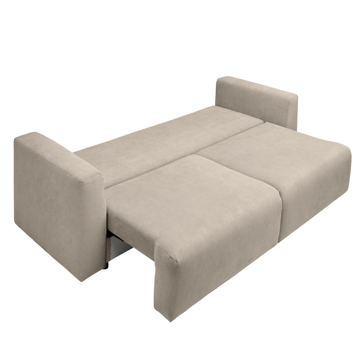 SCHLAFSOFA  mit Stoffauswahl, Schlafen auf Sitzhöhe, Rücken echt Cord Beige  - Beige/Schwarz, Design, Kunststoff/Textil (250/92/105cm) - Carryhome