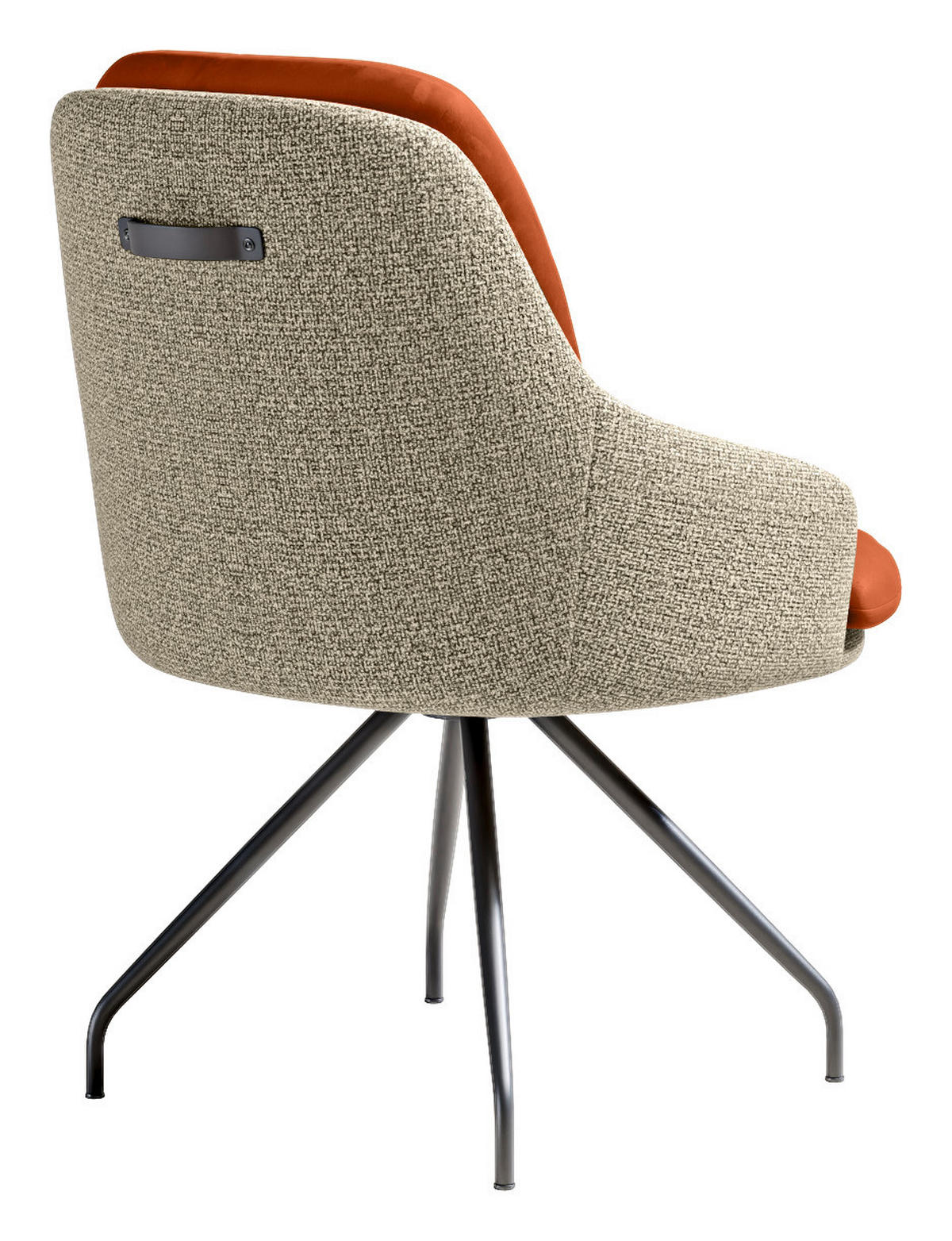 ARMLEHNSTUHL  Beinauswahl, Sitzfläche 360° drehbar, Stoff-/Lederauswahl Velours  Naturfarben, Kupferfarben  - Schwarz/Naturfarben, Design, Textil/Metall (60/86/66cm) - Dieter Knoll