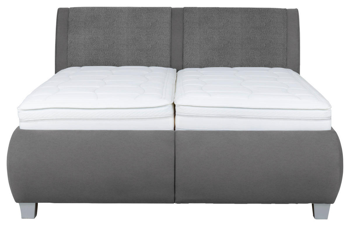 POLSTERBETT 180/200 cm  in Grau  - Weiss/Silberfarben, Design, Holzwerkstoff/Kunststoff (180/200cm) - Beldomo - Sleep