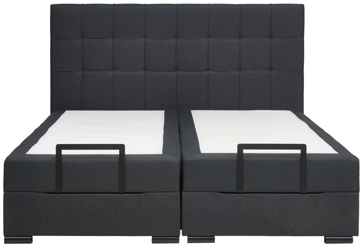 BOXSPRINGBETT 180/200 cm  in Anthrazit  - Anthrazit/Schwarz, Konventionell, Holz/Holzwerkstoff (180/200cm) - Moderano