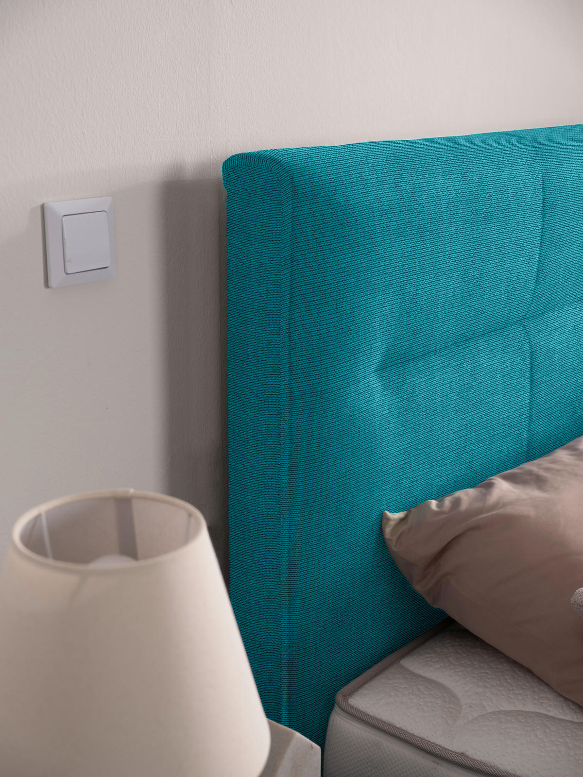 BOXSPRINGBETT 240/220 cm  in Türkis  - Türkis/Schwarz, Konventionell, Textil/Metall (240/220cm) - Esposa