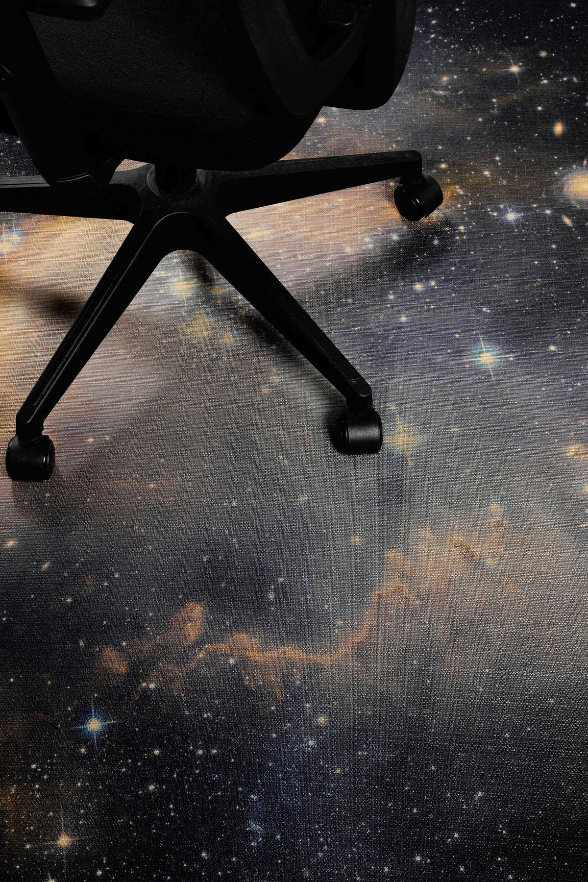 FLACHWEBETEPPICH  Wohnzimmer 160/230 cm Galactic Glow Schwarz, Dunkelblau, Dunkelgelb rechteckig  - Dunkelgelb/Schwarz, Basics, Kunststoff/Textil (160/230cm) - WECON HOME