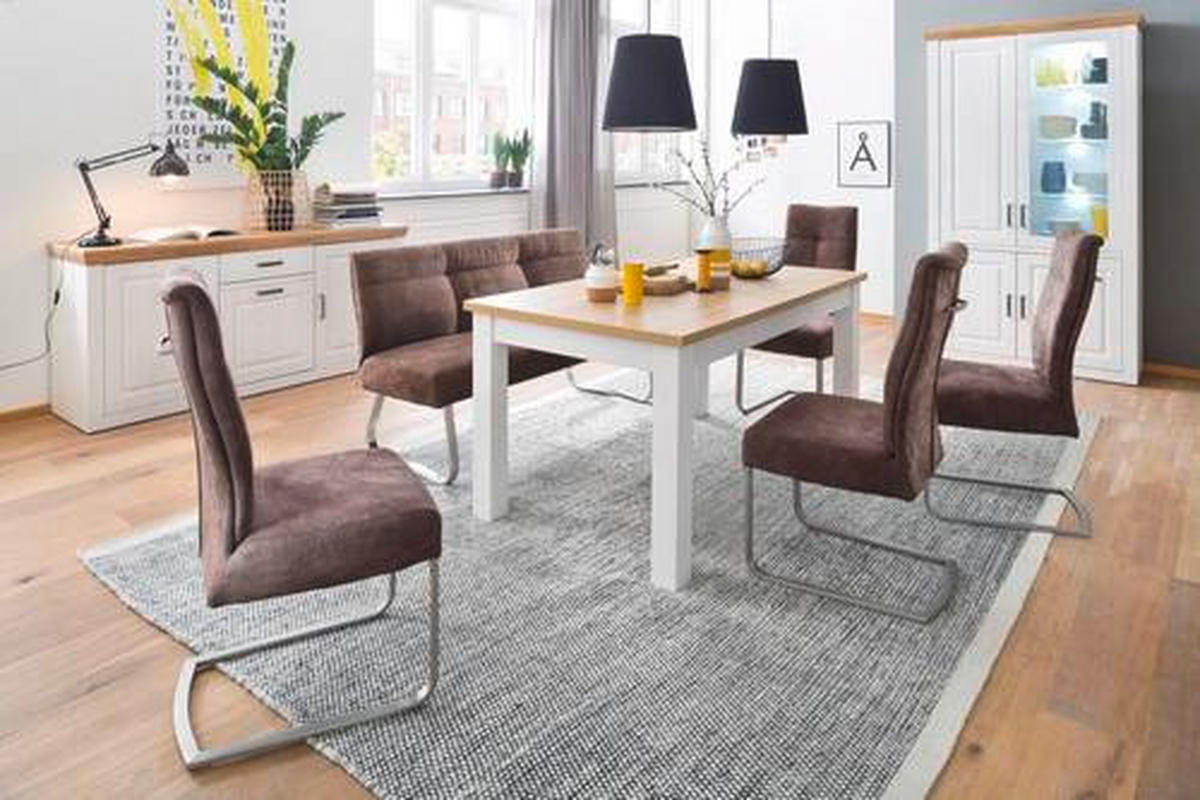 VITRINE in Eichefarben, Pinienfarben  - Eichefarben/Pinienfarben, Basics, Glas/Holzwerkstoff (118/210/40cm) - Livetastic
