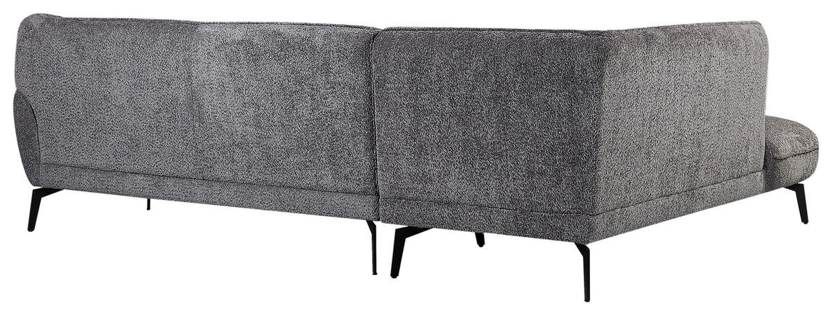 ECKSOFA Grau Bouclé  - Schwarz/Grau, MODERN, Textil/Metall (175/200cm) - MID.YOU