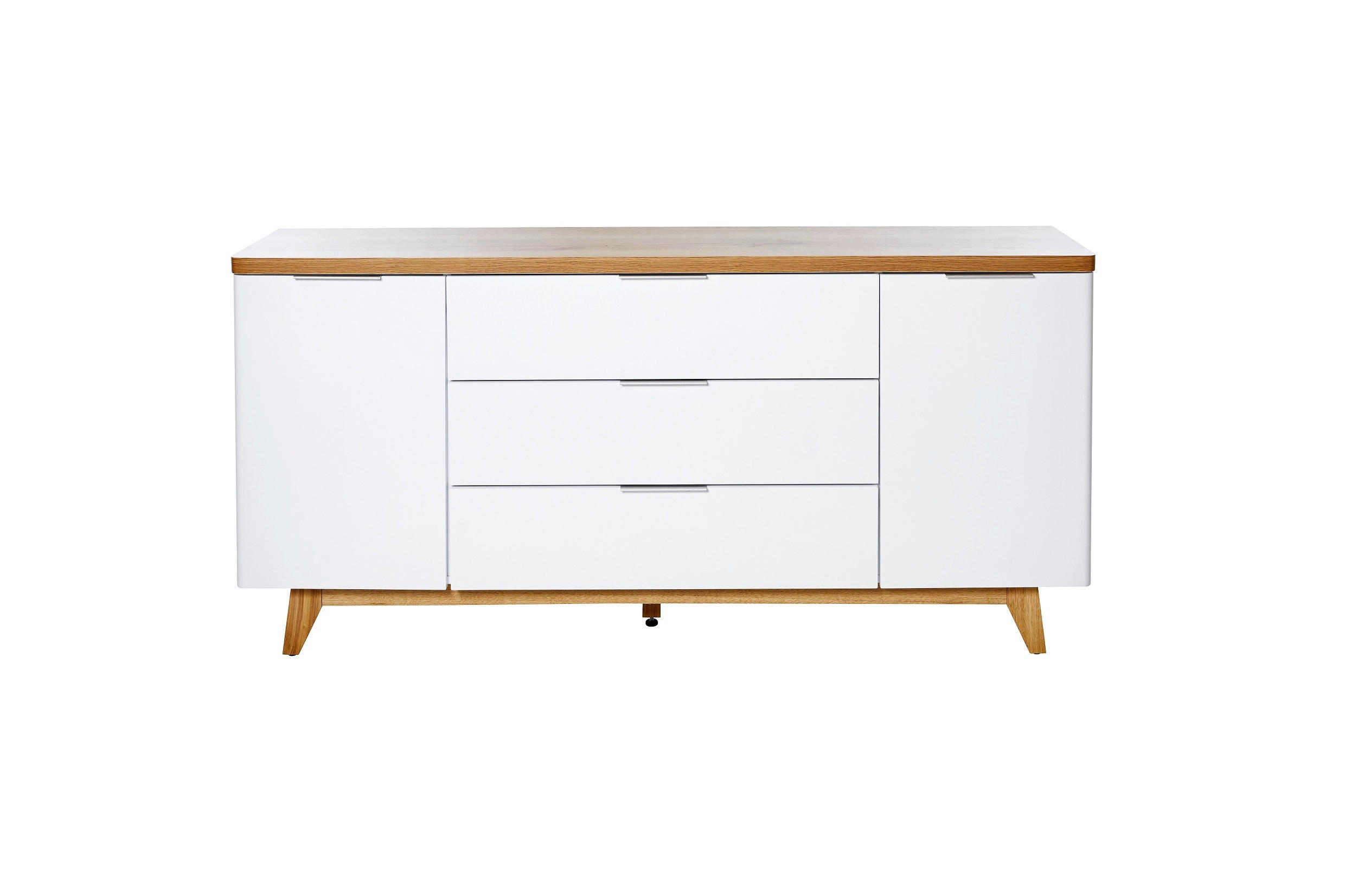 SIDEBOARD in 160/77/39 cm - Eichefarben/Alufarben, KONVENTIONELL, Holzwerkstoff/Metall (160/77/39cm) - Livetastic