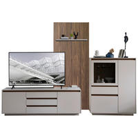 WOHNWAND  in Nussbaumfarben, Kaschmir  324/232/45 cm  - Kaschmir/Nussbaumfarben, Design, Glas/Holzwerkstoff (324/232/45cm) - Stylife
