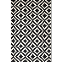 COVOR CU ȚESĂTURĂ PLATĂ Kalmar  - alb/negru, Konventionell, plastic/textil (115/175cm) - wash+dry