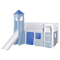 SPIELBETT Kiefer massiv 90/200 cm Weiß, Hellblau, Dunkelblau  - Weiß/Dunkelblau, Natur, Holz (90/200cm) - Livetastic