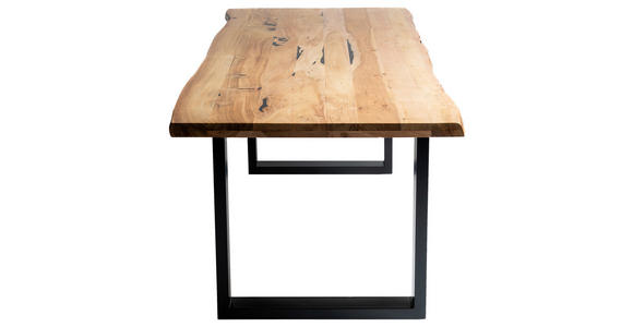 ESSTISCH 180/90/76 cm Echtholz  Holz, Metall Schwarz, Akaziefarben  - Schwarz/Akaziefarben, Design, Holz/Metall (180/90/76cm) - Carryhome