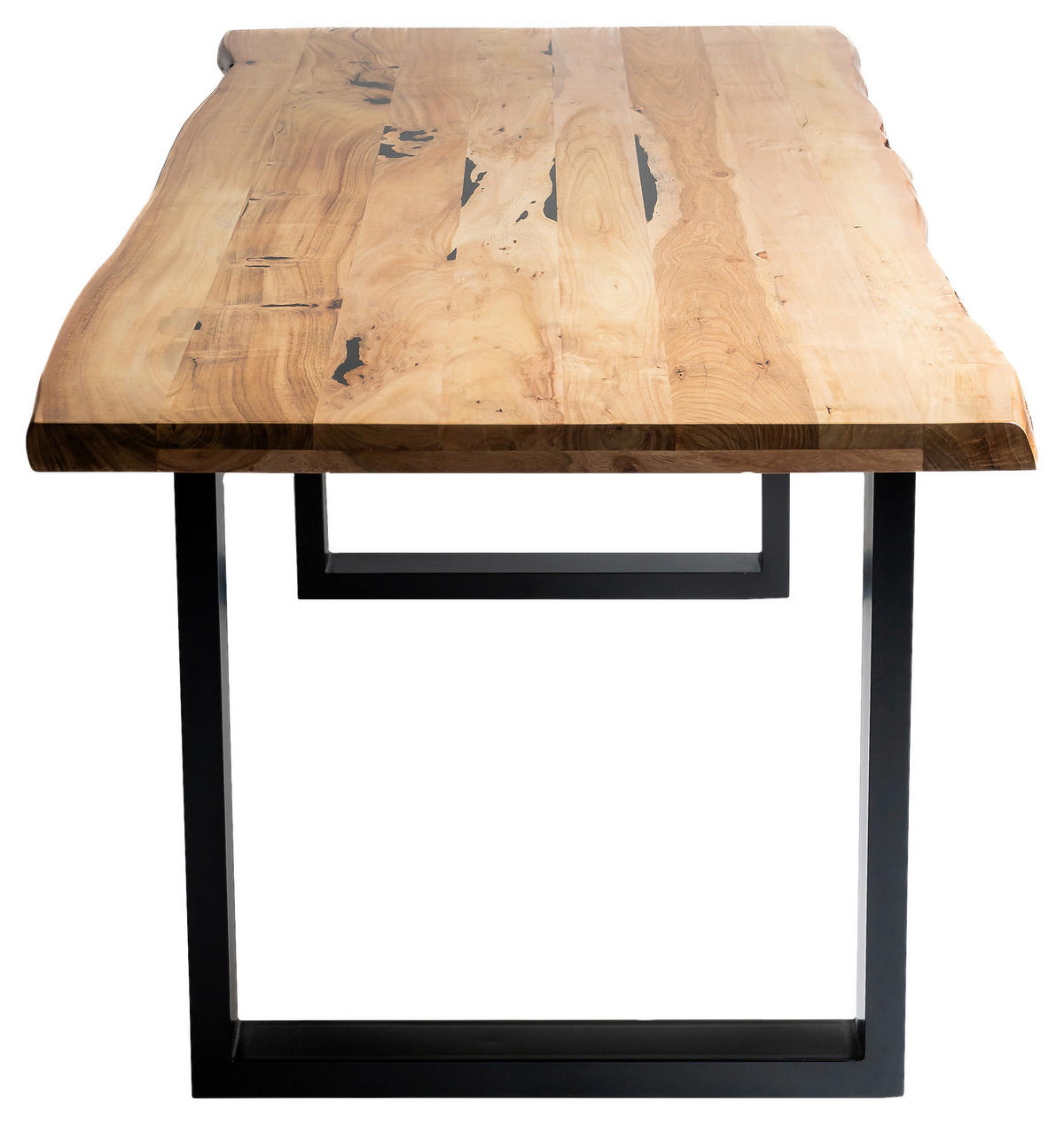 ESSTISCH in Holz, Metall 180/90/76 cm  - Schwarz/Akaziefarben, Design, Holz/Metall (180/90/76cm) - Carryhome