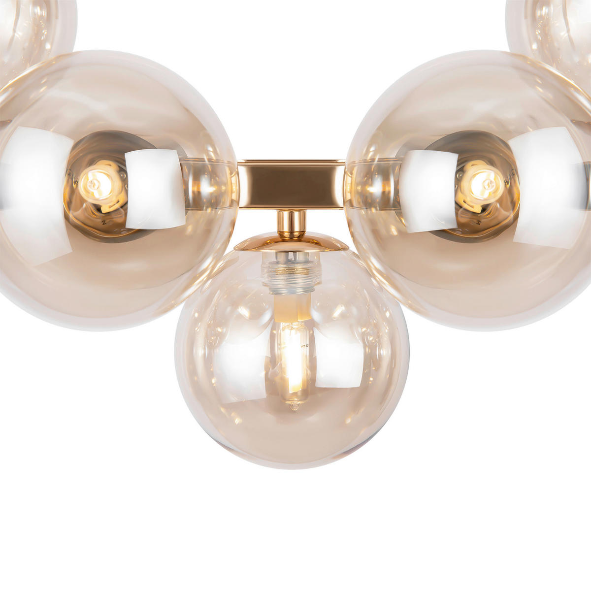 PENDELLEUCHTE 23,8/22,8/123,5 cm   - Goldfarben, Trend, Glas/Metall (23,8/22,8/123,5cm) - MAYTONI
