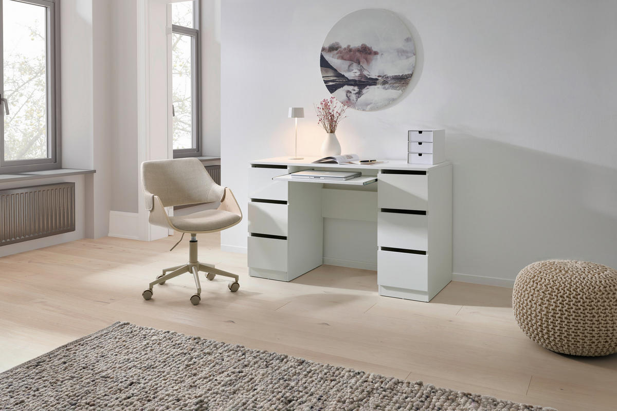 SCHREIBTISCH  in Weiß  - Weiß, MODERN, Holzwerkstoff (120/76/51cm) - MID.YOU