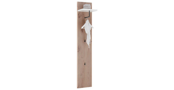 GARDEROBE 4-teilig in 155/198/37 cm - Eichefarben/Weiß, Design, Holzwerkstoff (155/198/37cm) - Voleo