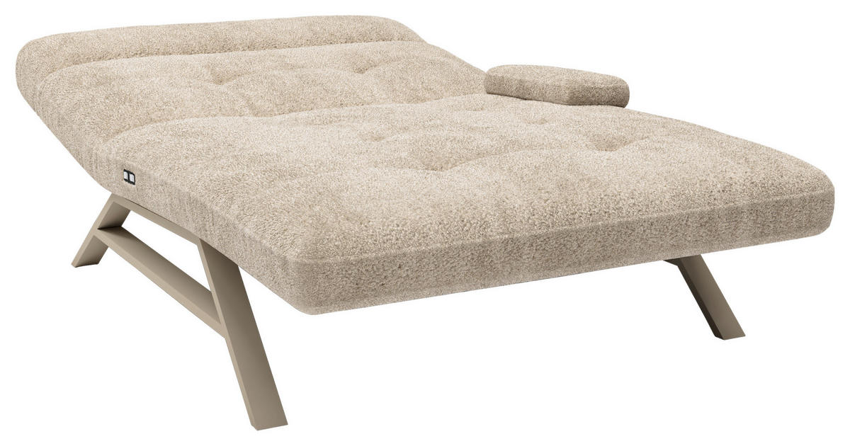 RELAXLIEGE in Chenille, Teddystoff Cappuccino  - Kaschmir/Cappuccino, Design, Textil/Metall (120/54-113/158-198cm) - Pure Home Lifestyle