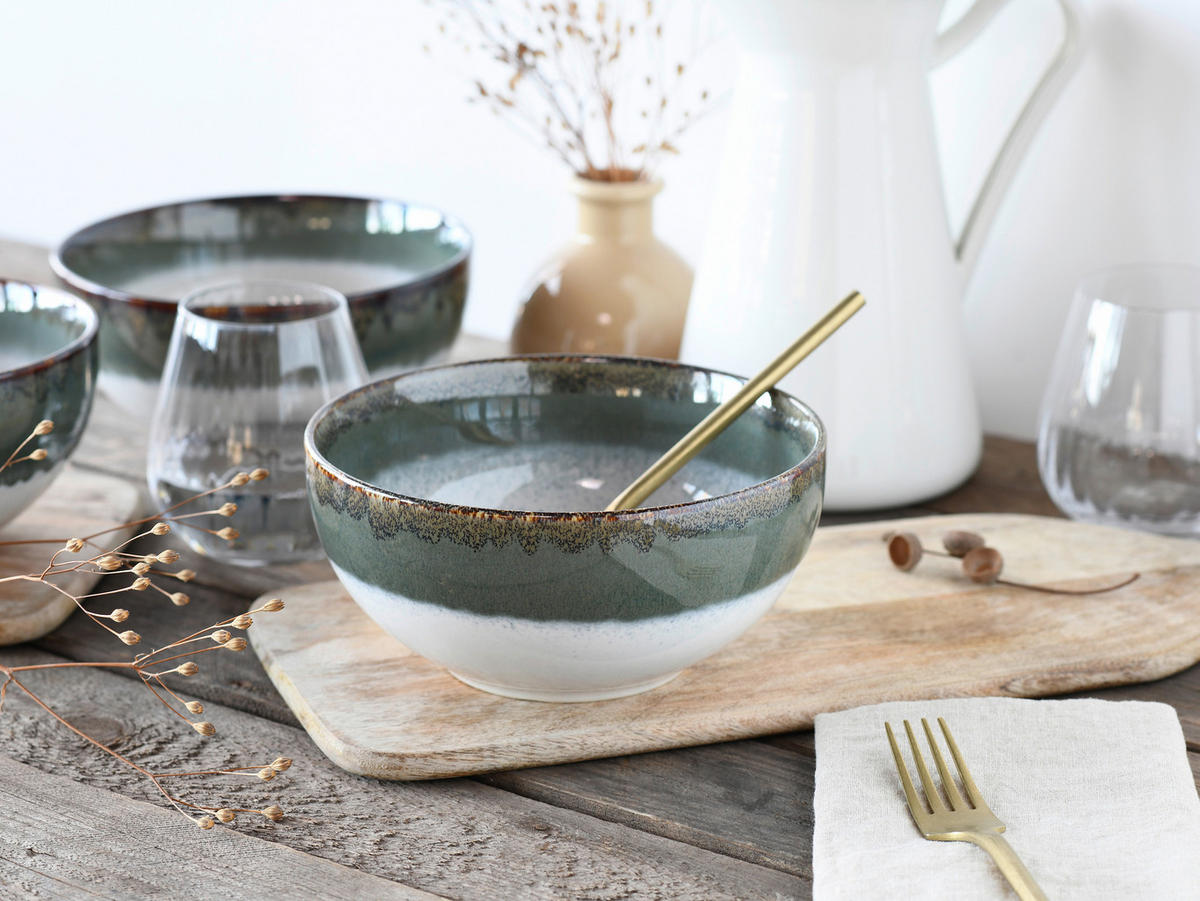 SCHÜSSELSET Cascade 4-teilig  - Blaugrau/Weiß, Design - Creatable
