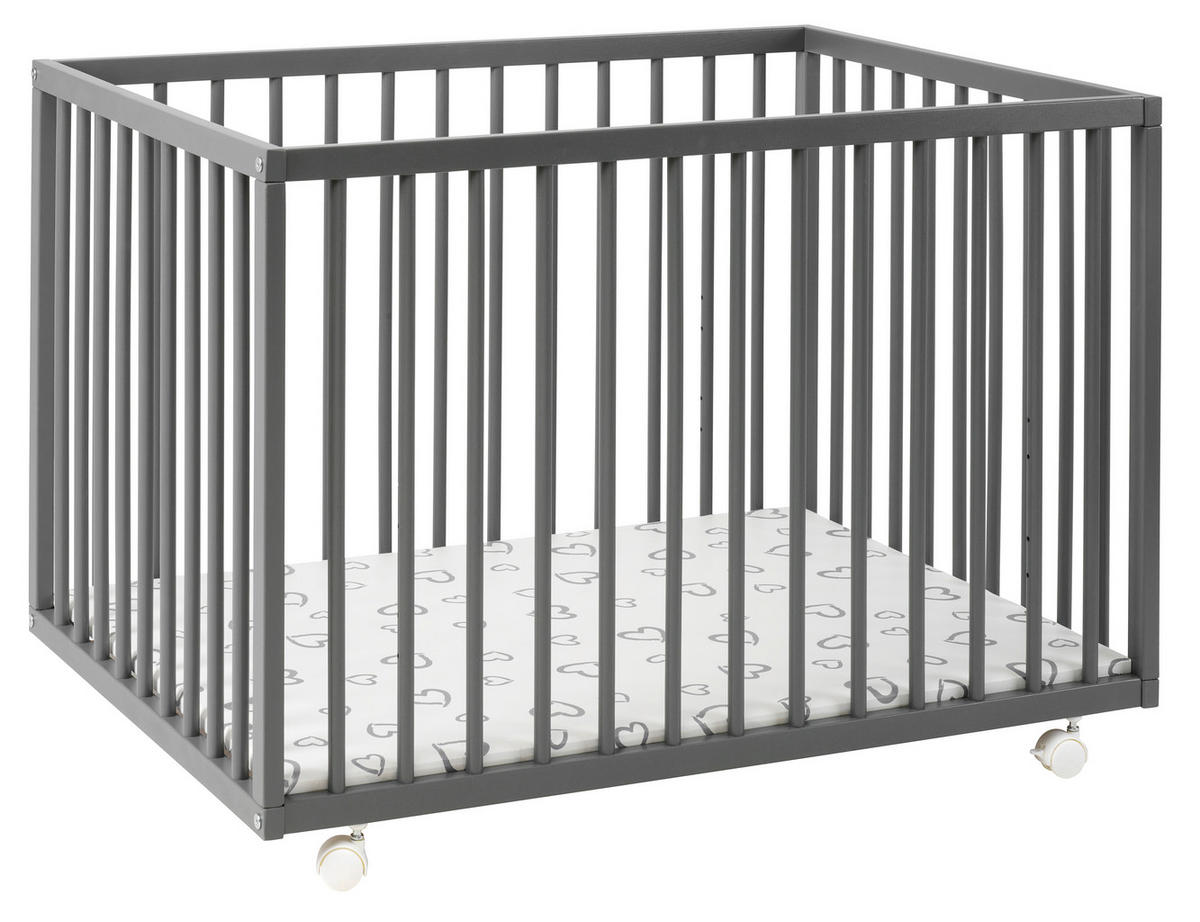 DETSKÁ OHRÁDKA, 100/75/68 cm - sivá, Basics, drevo/plast (100/75/68cm) - My Baby Lou