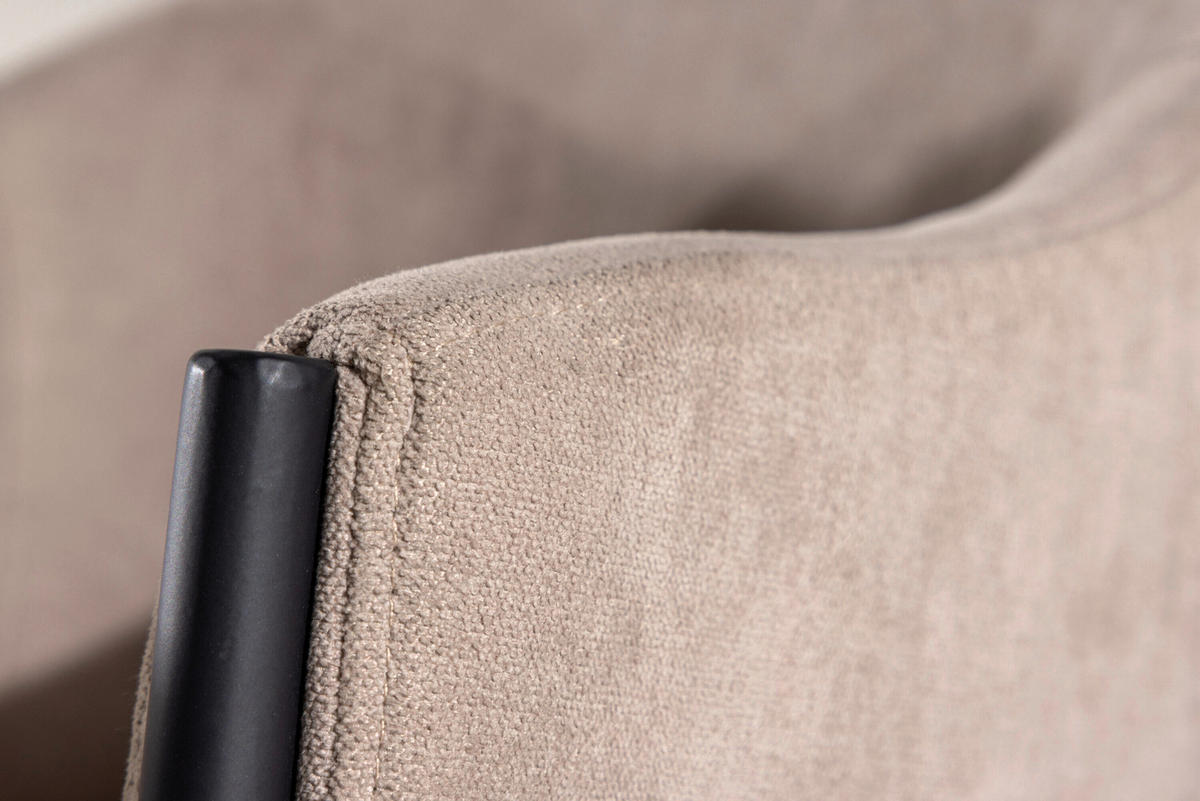 STUHL  in Stahl Metall, Textil  - Beige/Schwarz, MODERN, Textil/Metall (54/80/62cm) - Livetastic