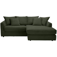 ECKSOFA Dunkelgrün Cord  - Dunkelgrün/Schwarz, Design, Kunststoff/Textil (235/175cm) - Carryhome