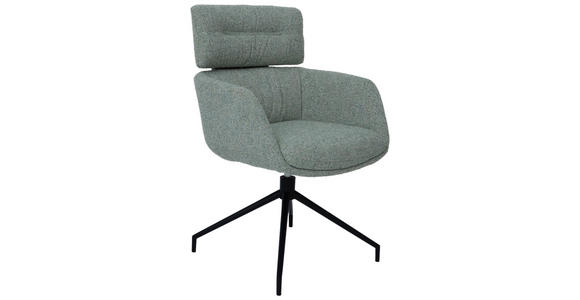 ARMLEHNSTUHL in Eisen Webstoff - Schwarz/Grün, Design, Textil/Metall (62/92/66cm) - Dieter Knoll