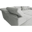 ECKSOFA inkl. Funktionen Grau Cord  - Silberfarben/Grau, Design, Textil/Metall (226/257cm) - Xora