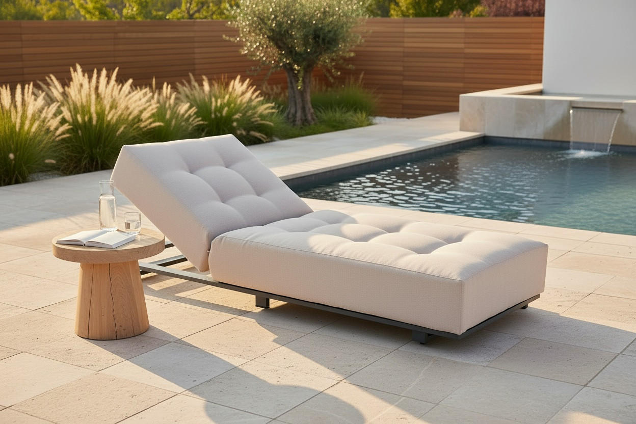 GARTENLIEGE 200/31/75 cm  - Weiss/Anthrazit, Modern, Metall (200/31/75cm) - Ambia Garden