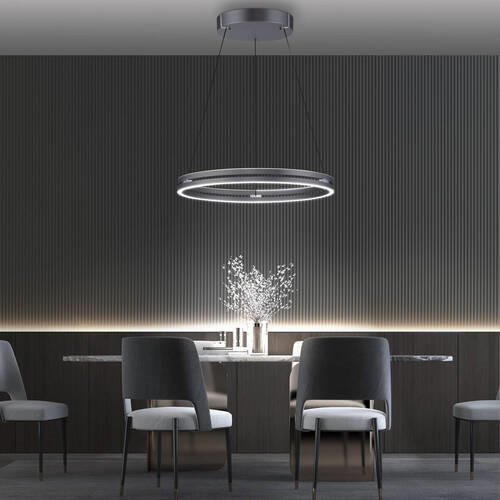 LED SVJETILJKA VISEĆA 70.1/70.1/40-350 cm Pure-Loop - siva, Design, metal/plastika (70.1/70.1/40-350cm)