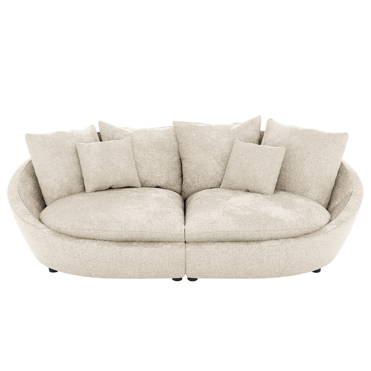 BIGSOFA in Chenille Silberfarben  - Silberfarben/Schwarz, Modern, Kunststoff/Textil (237/87/131cm) - Trendmanufaktur