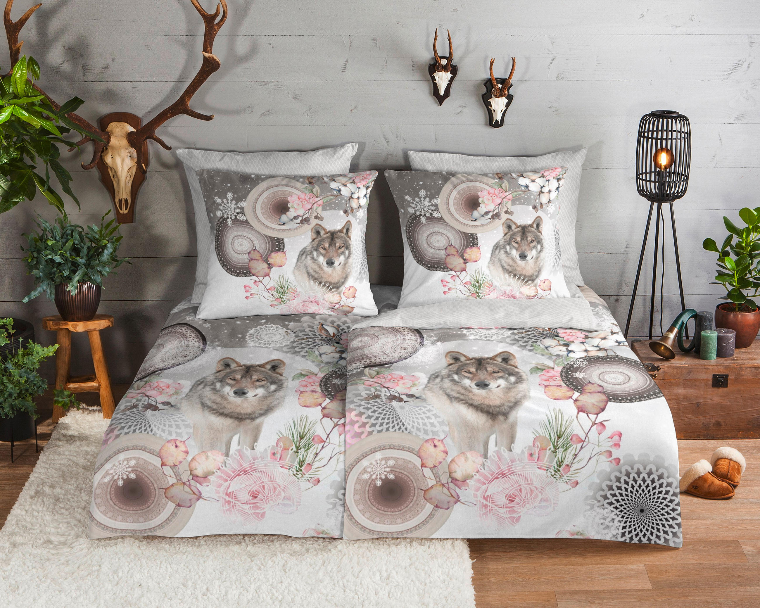 WENDEBETTWÄSCHE Isaci Biber 155/220 cm  - Hellgrau/Grau, Design, Textil (155/220cm)