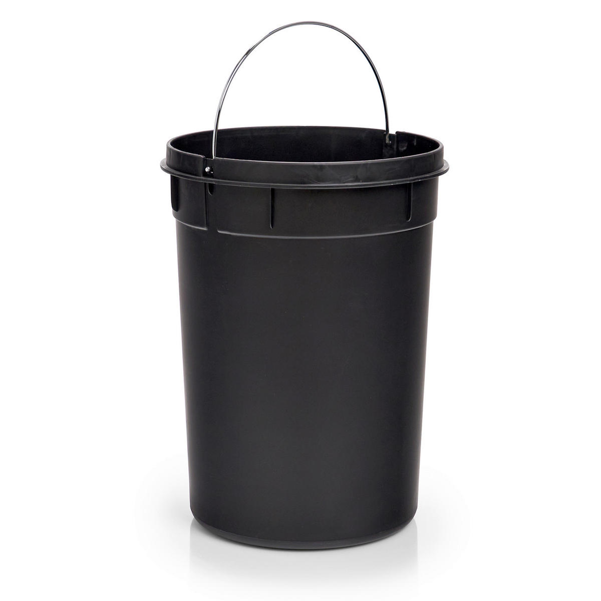 TRETEIMER 12 l  Metall  - Silberfarben/Schwarz, Basics, Kunststoff/Metall (27/39/27cm) - Zeller Present