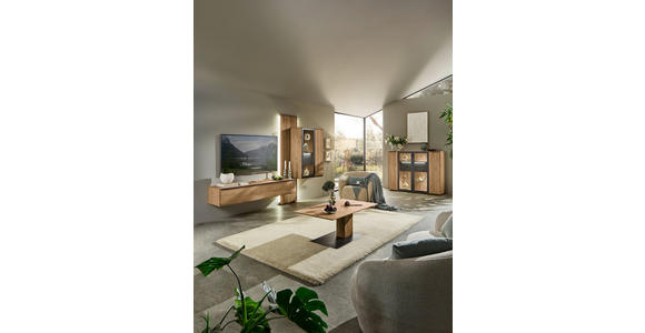 WOHNWAND  in Anthrazit, Kastanienfarben  273,8/205,5/39,5 cm  - Kastanienfarben/Anthrazit, Natur, Glas/Holz (273,8/205,5/39,5cm) - Valnatura