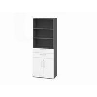 AKTENSCHRANK Graphitfarben, Weiß  - Graphitfarben/Weiß, Basics, Holzwerkstoff (80/215,6/41,7cm) - Venda
