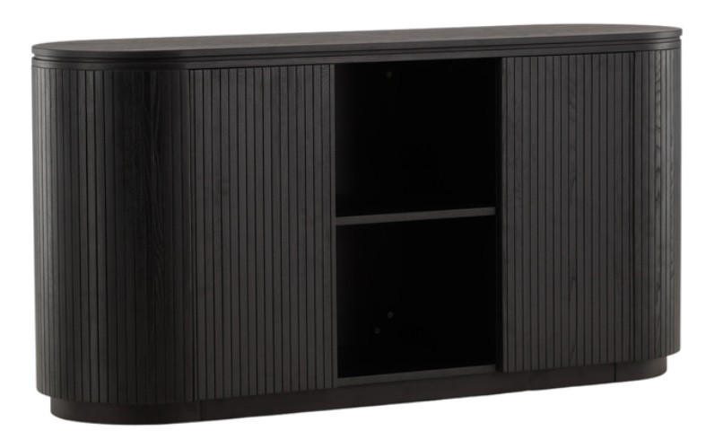 Livetastic Sideboard Schwarz 160x80x48 cm