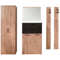 GARDEROBE 5-teilig  in 200/200/38 cm  - Eichefarben/Anthrazit, Konventionell, Holzwerkstoff (200/200/38cm) - Moderano