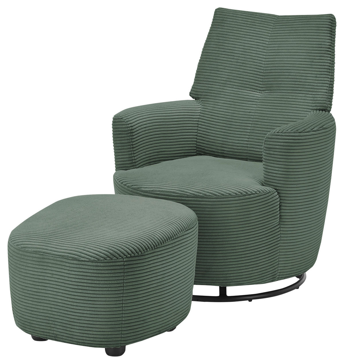 SESSEL Cord Olivgrün    - Schwarz/Olivgrün, Design, Textil/Metall (80/96/88cm) - SetOne by Musterring