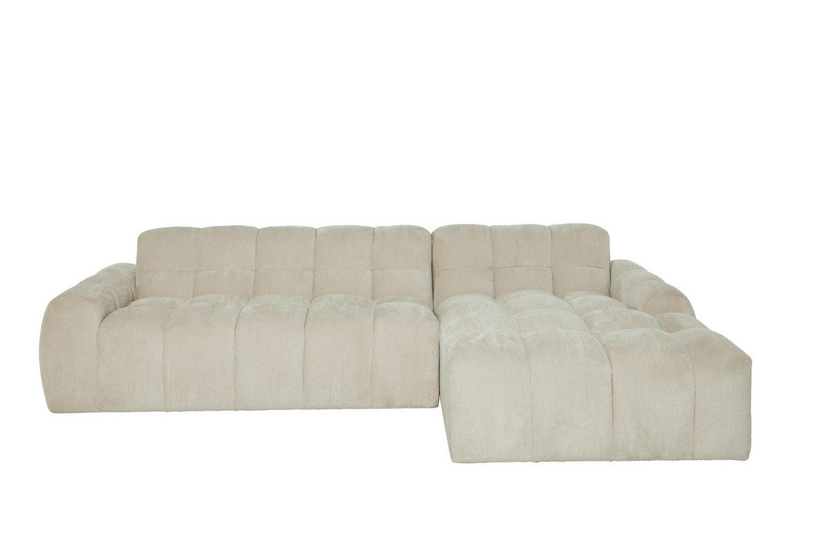 ECKSOFA RELAX BUBBLE CORNER L-R EU Beige Bouclé  - Beige/Schwarz, MODERN, Holz/Kunststoff (305/159cm) - Livetastic