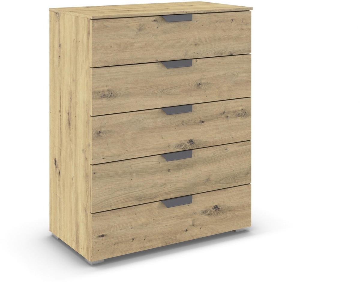 KOMMODE  in 80/100/43 cm  - Dunkelgrau/Eiche Artisan, Design, Holzwerkstoff/Metall (80/100/43cm) - Carryhome